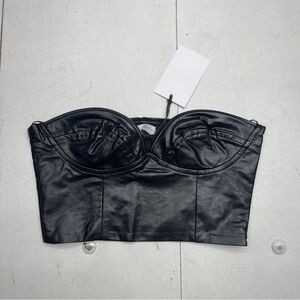 Grey Lab Black Cropped Bustier Top